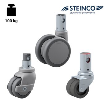 TR-24STRSA-S-Ruote gemellate in poliuretano termoplastico grigio antitraccia